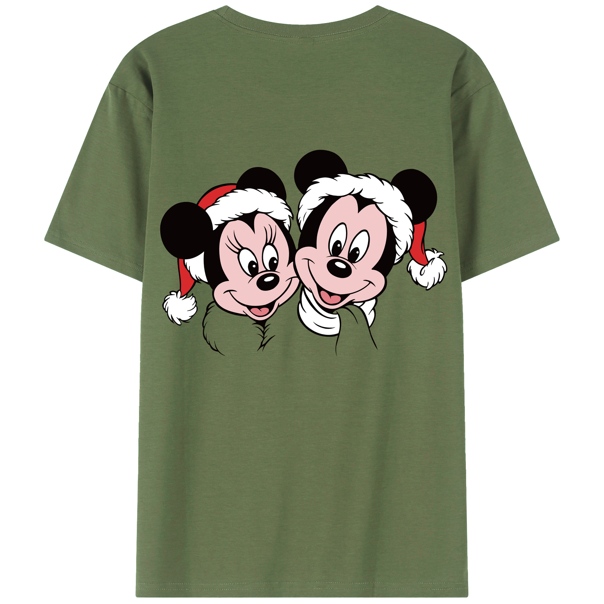 ミッキーマウス Mickey Mouse 綿100％ メンズ半袖Tシャツ（バックプリント） 通気性